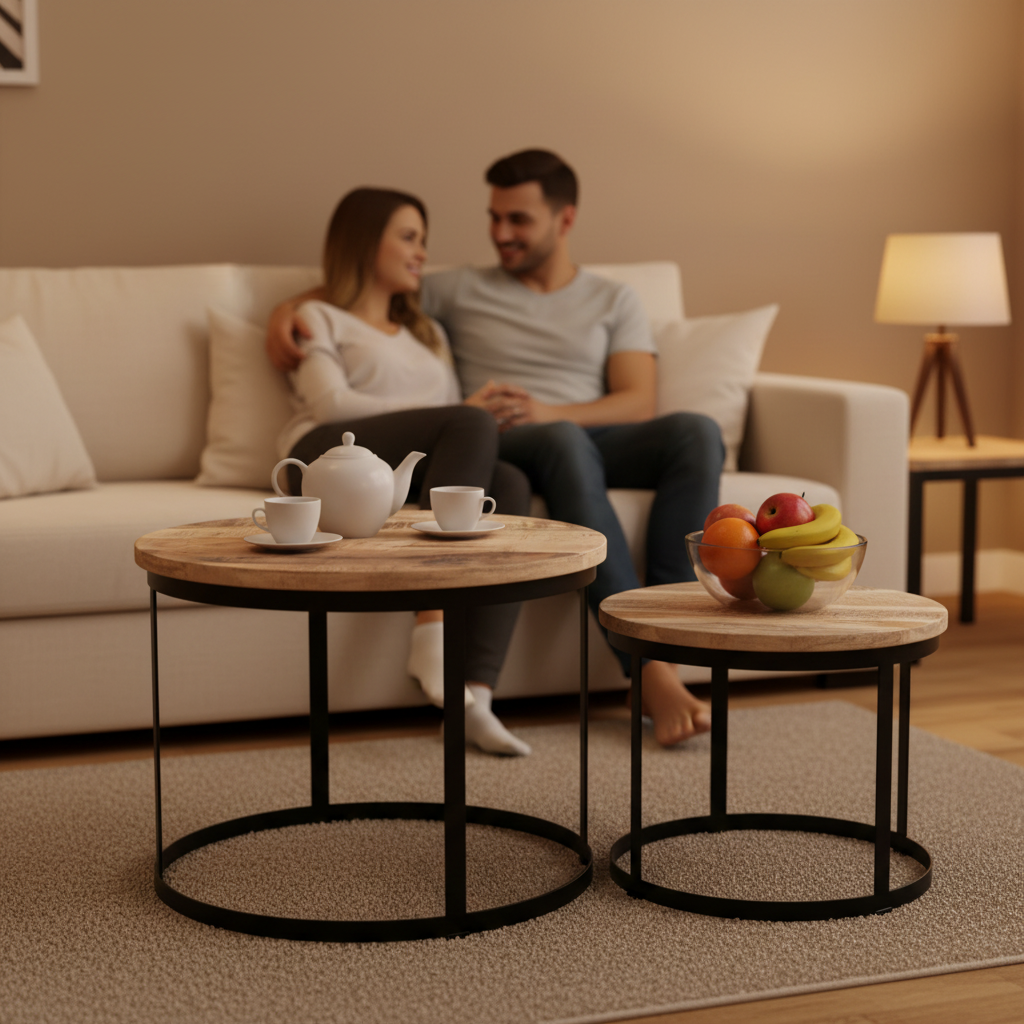 Beide tafels in gezinswoonkamer