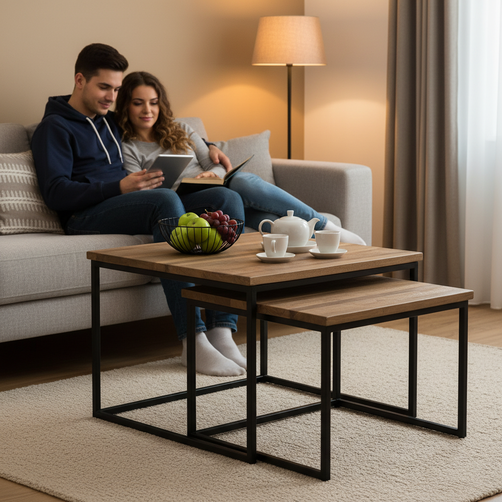 Beide tafels in gezinswoonkamer