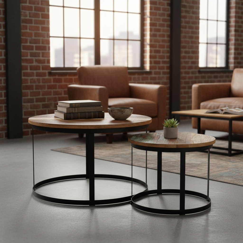 Beide tafels in industriële loft