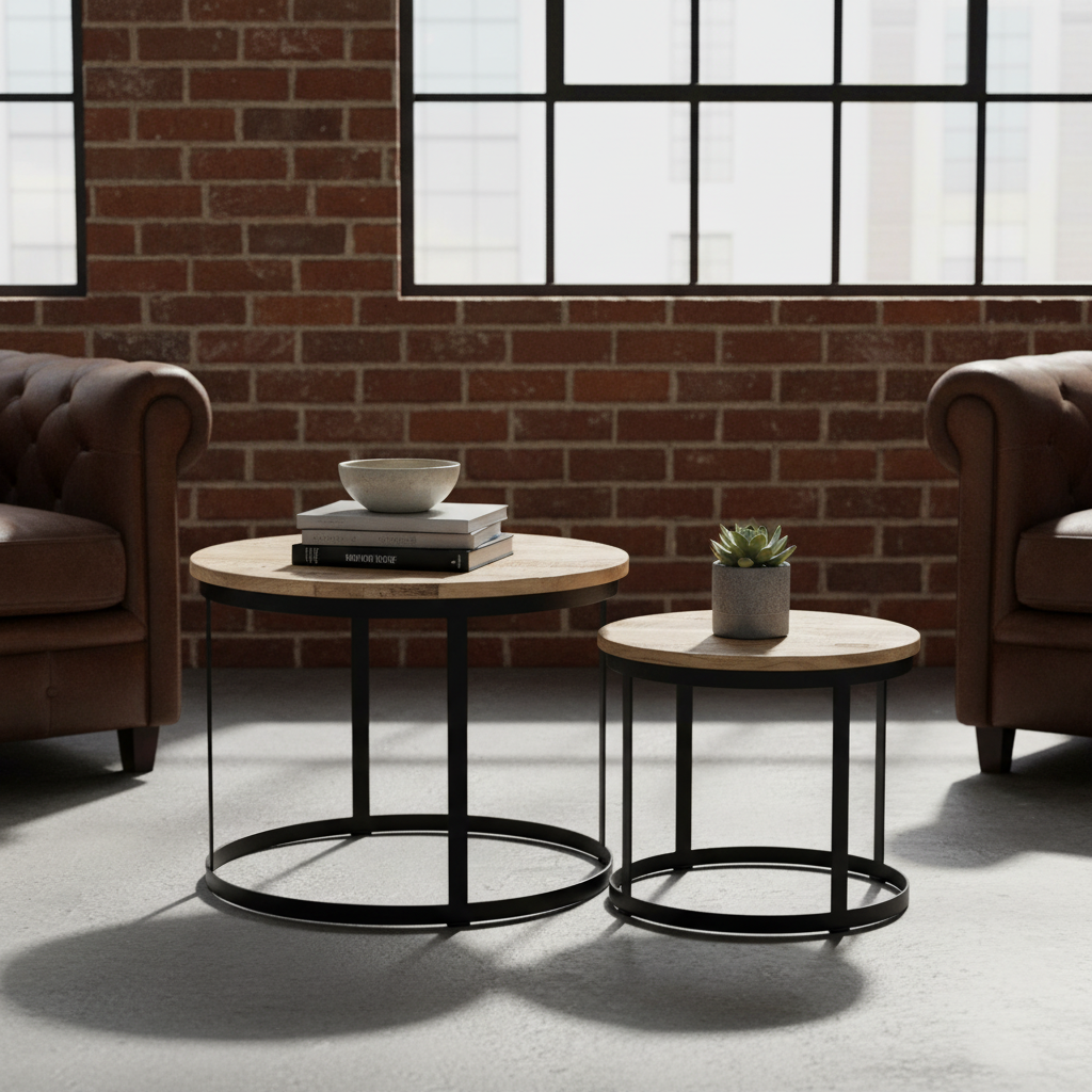 Beide tafels in industriële loft