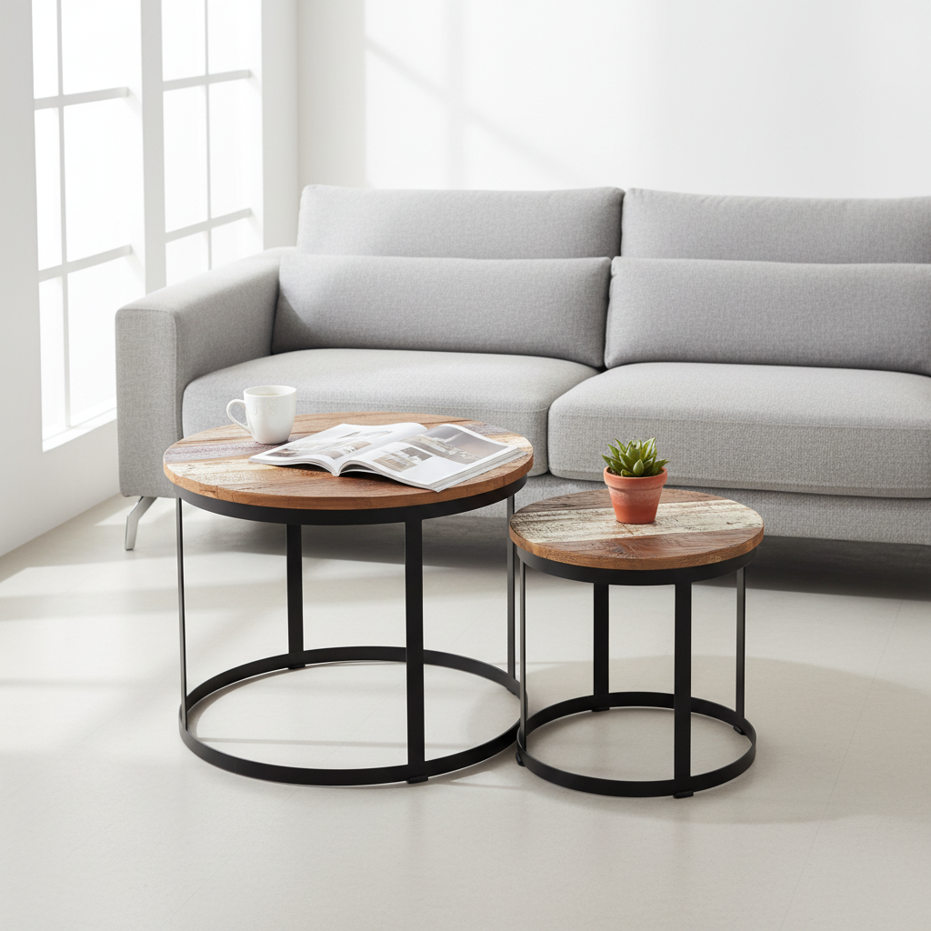 Beide tafels in Scandinavische woonkamer