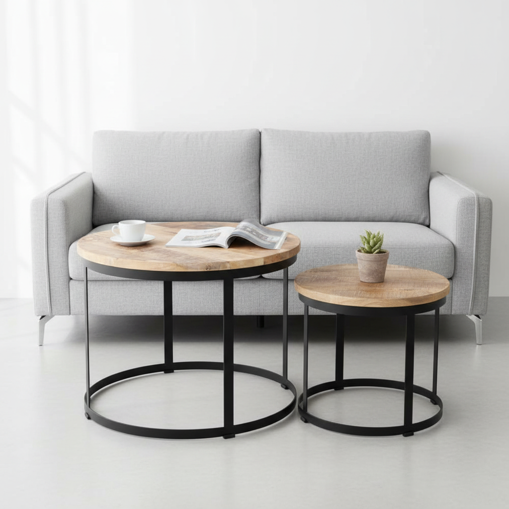 Beide tafels in Scandinavische woonkamer