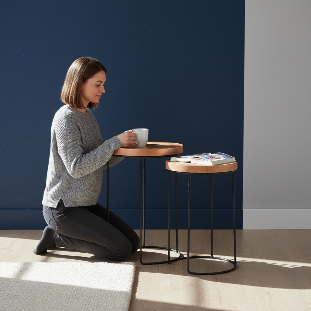 Beide tafels in slaapkamer