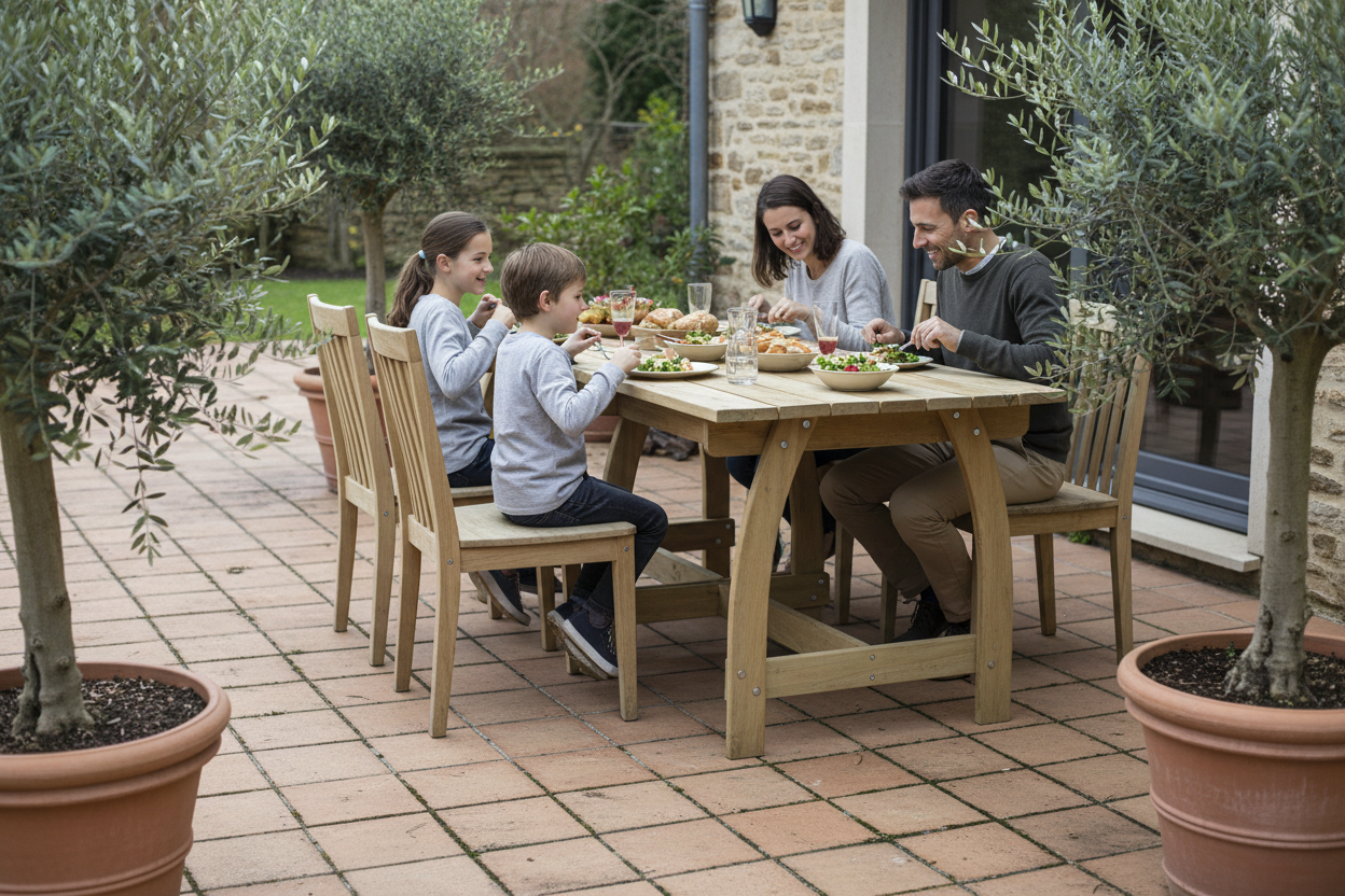 Belgian terrace family dining