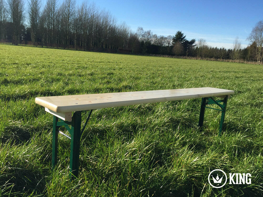 Bierbank 160 cm x 25 cm (donkergroen onderstel) KING ®.