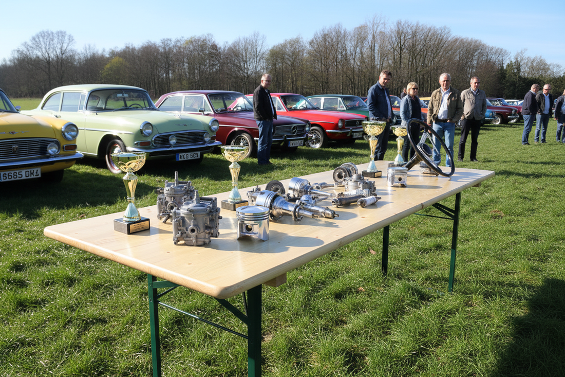 Biertafel bij oldtimer show