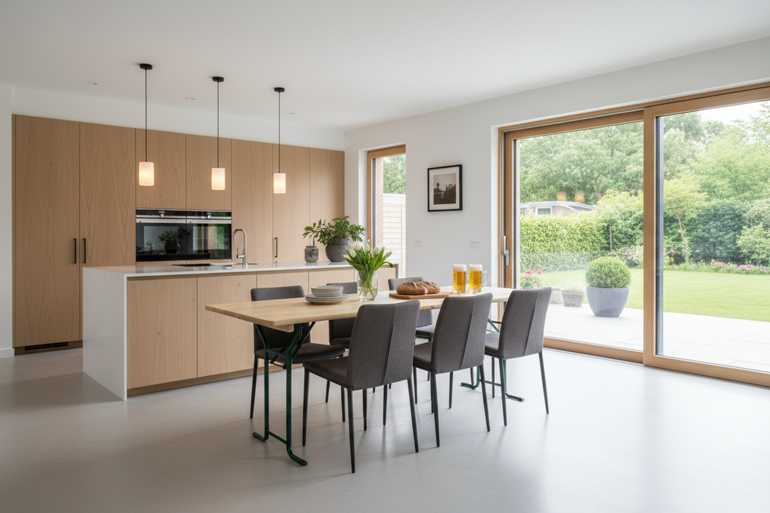 Biertafel in moderne keuken