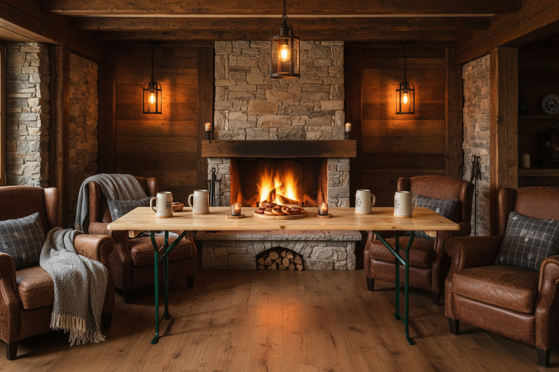 Biertafel in rustiek interieur