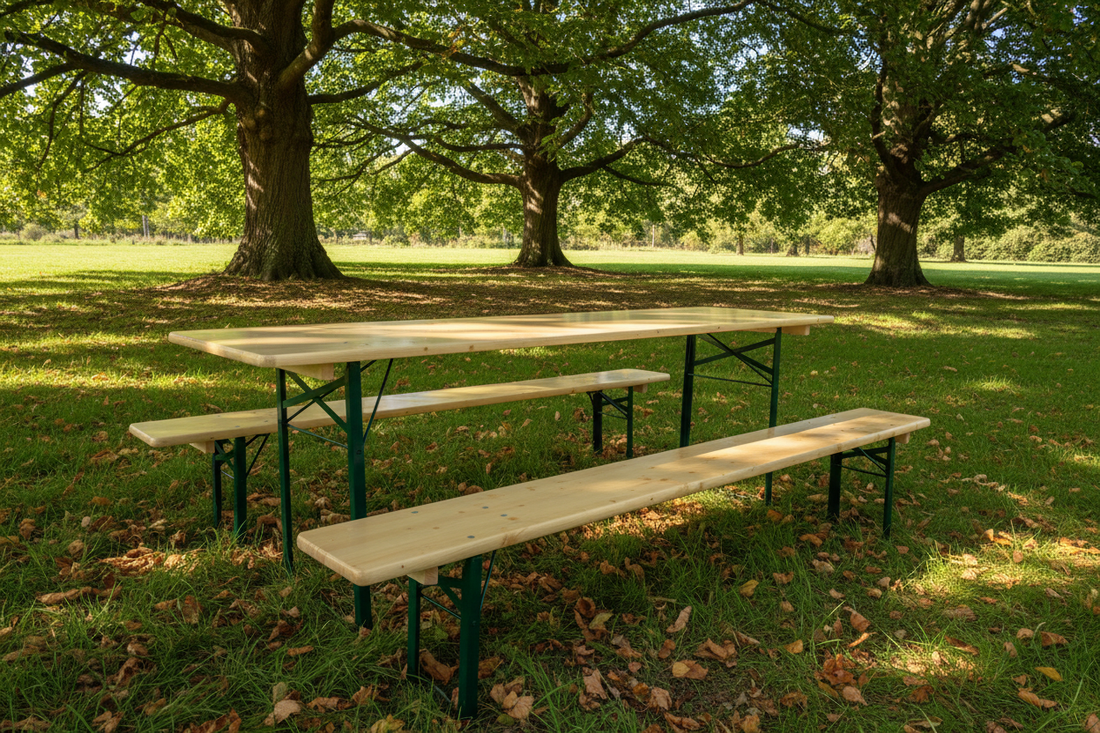 Biertafelset in park