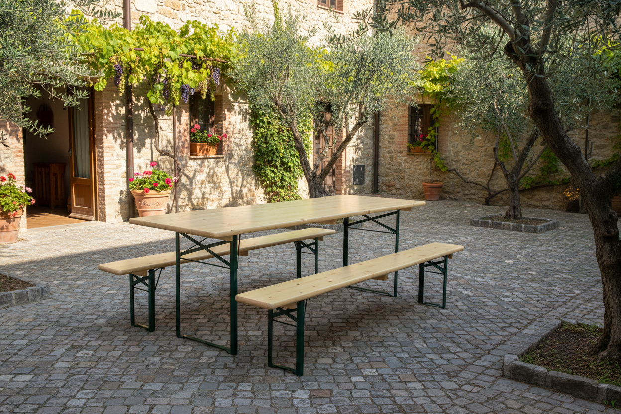 Biertafelset in wijngaard