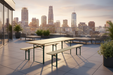 Biertafelset op rooftop terras