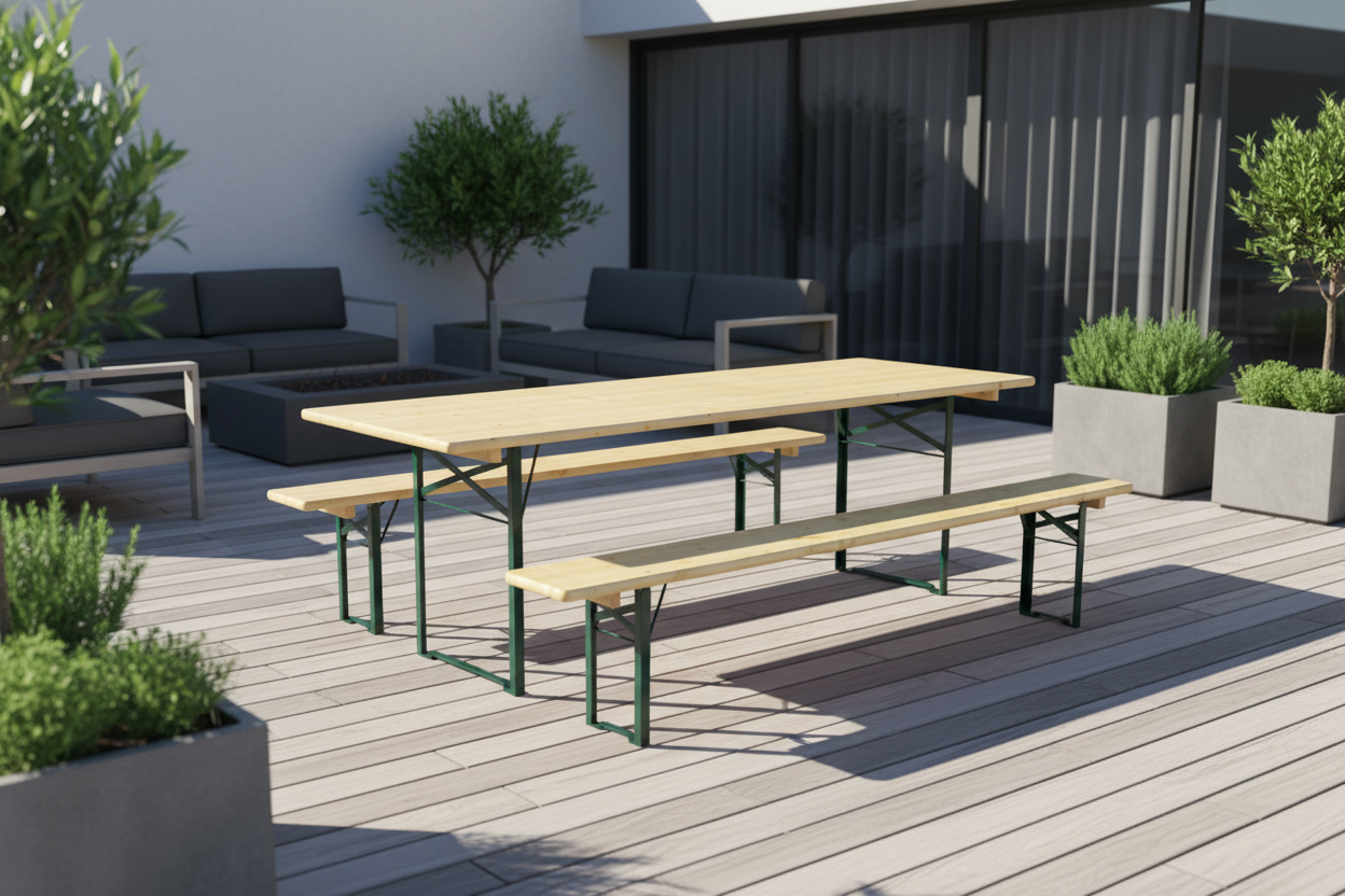 Biertafelset op terras