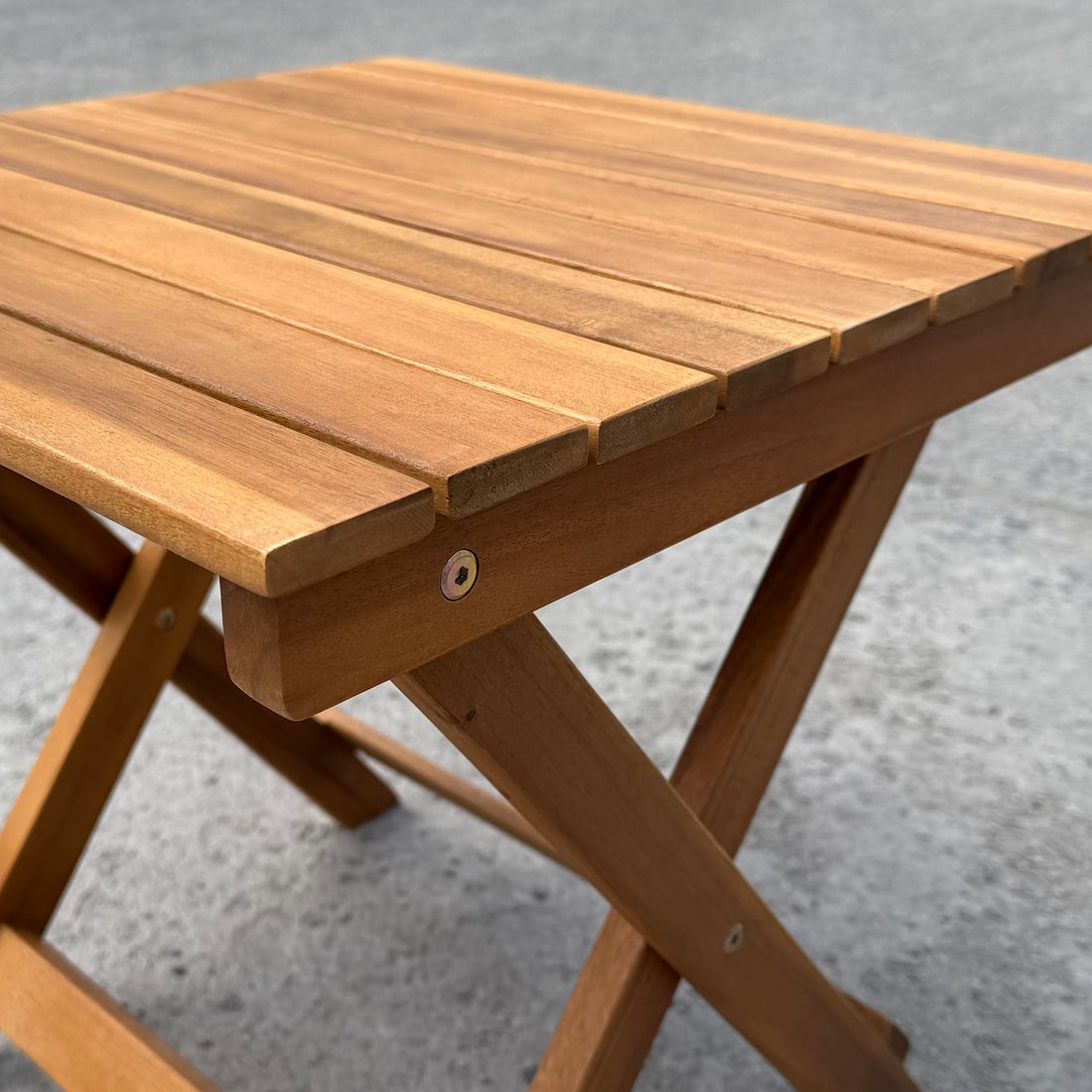 Vierkante hardhouten bijzettafel - opklapbaar – Acacia – foto 2