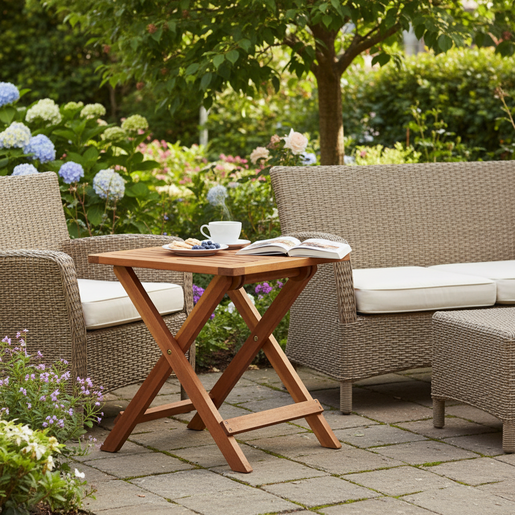 Bijzettafel bij tuinstoel