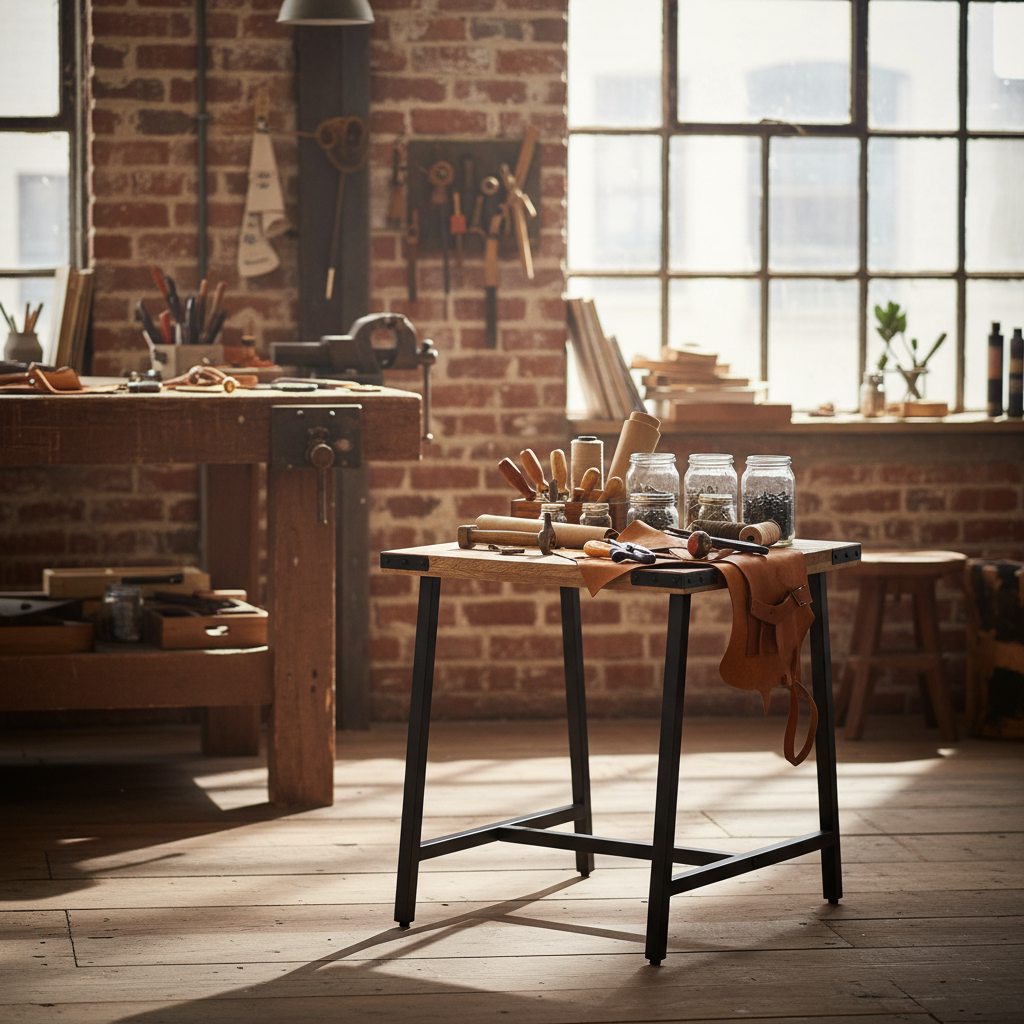 Bijzettafel in atelier