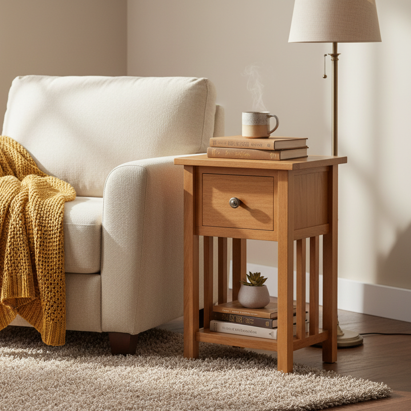 Bijzettafel in leeshoek