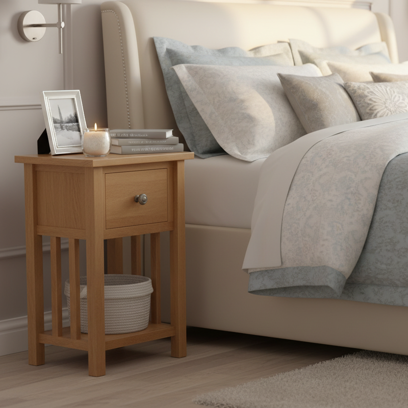 Bijzettafel in master bedroom