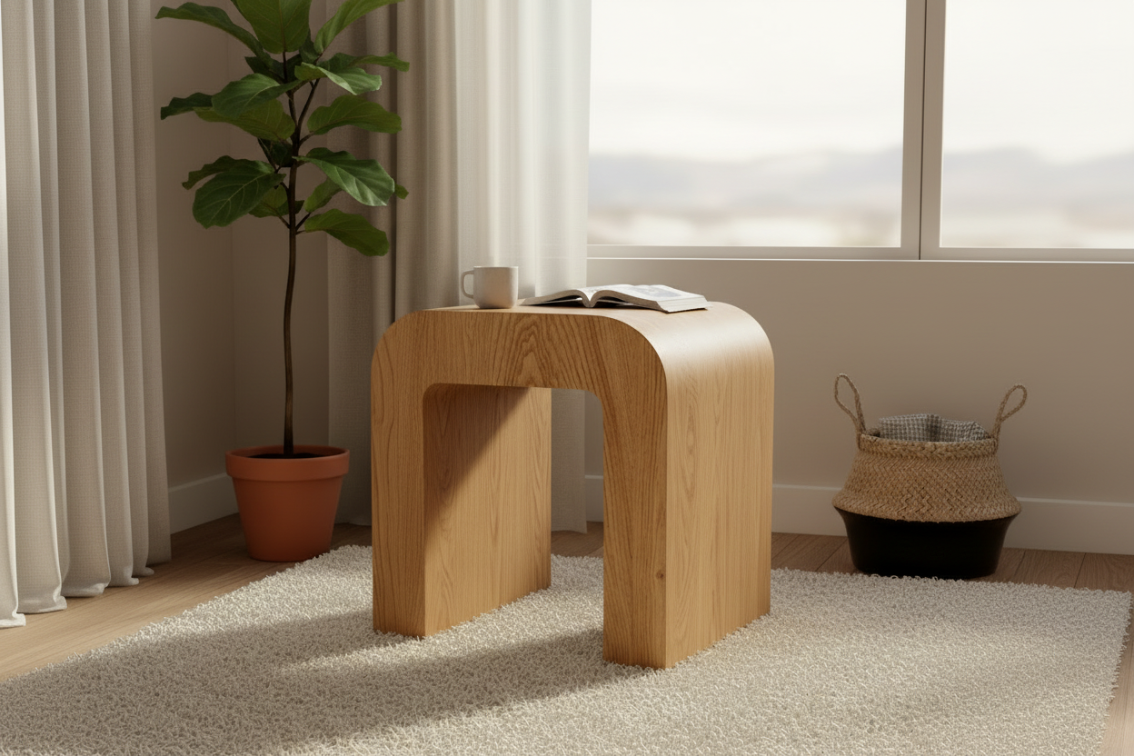 Bijzettafel in minimalistische woonkamer