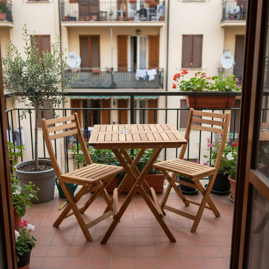 Bistrotafel op balkon