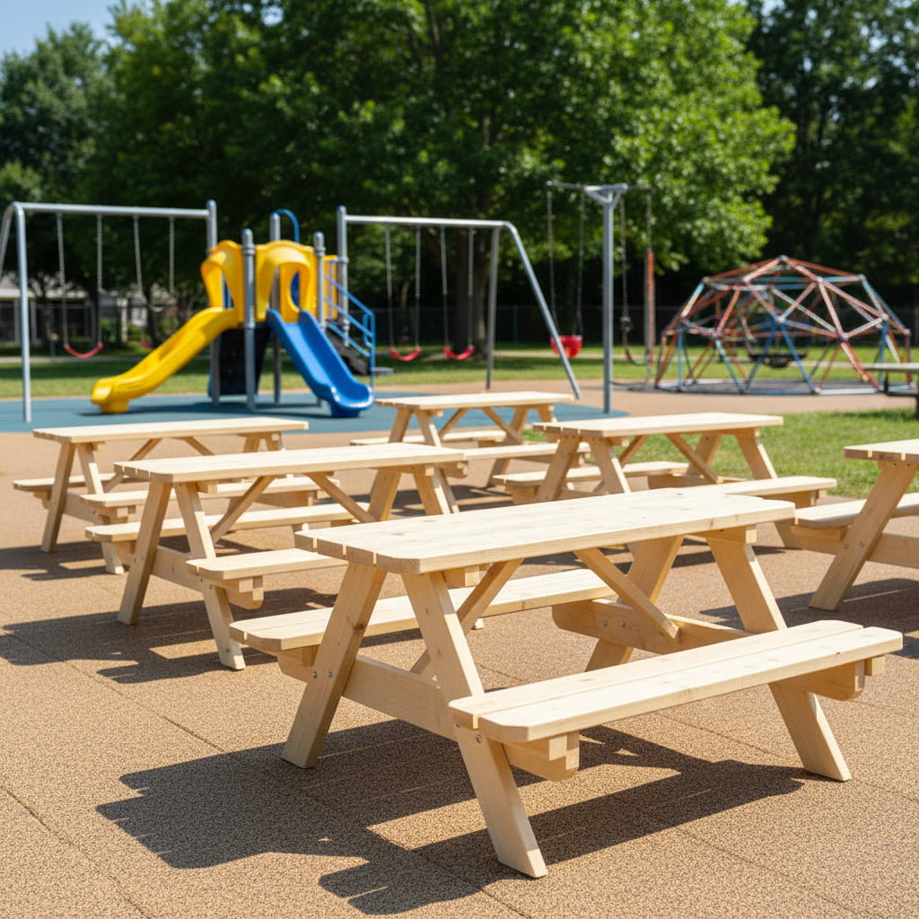 Kinderpicknicktafel Björn KING ® (90 cm.) - Natuur