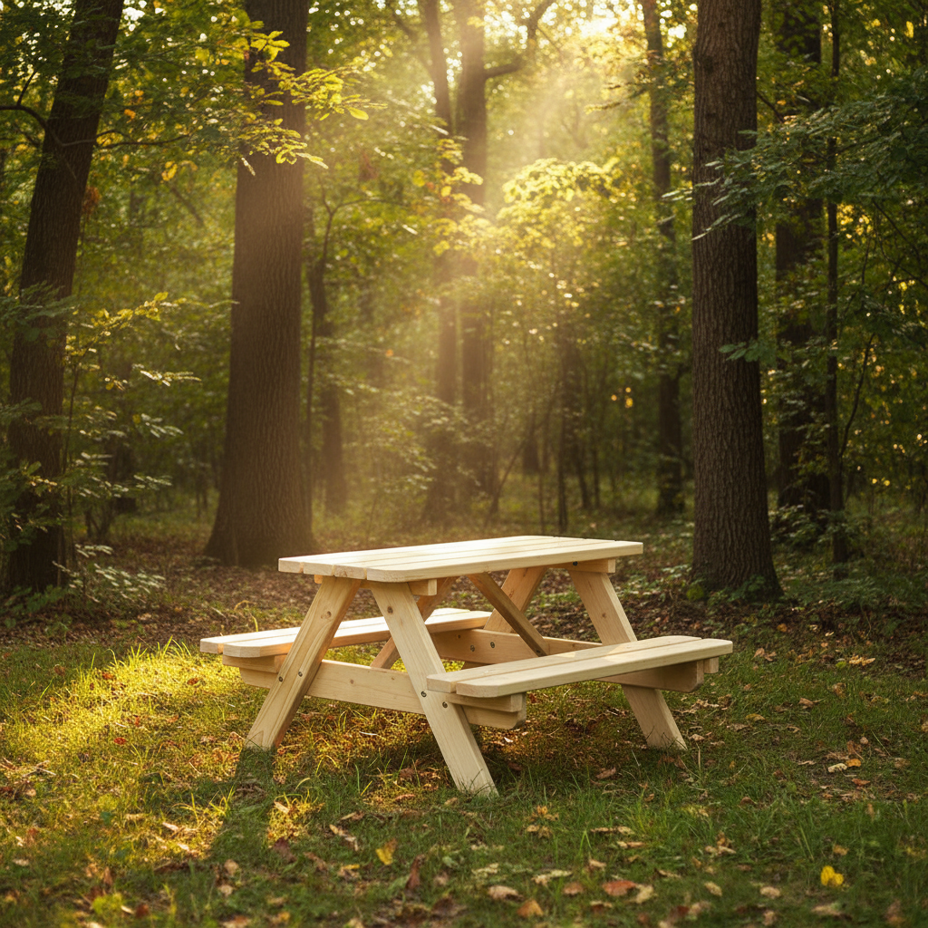 Kinderpicknicktafel Björn KING ® (90 cm.) - Natuur