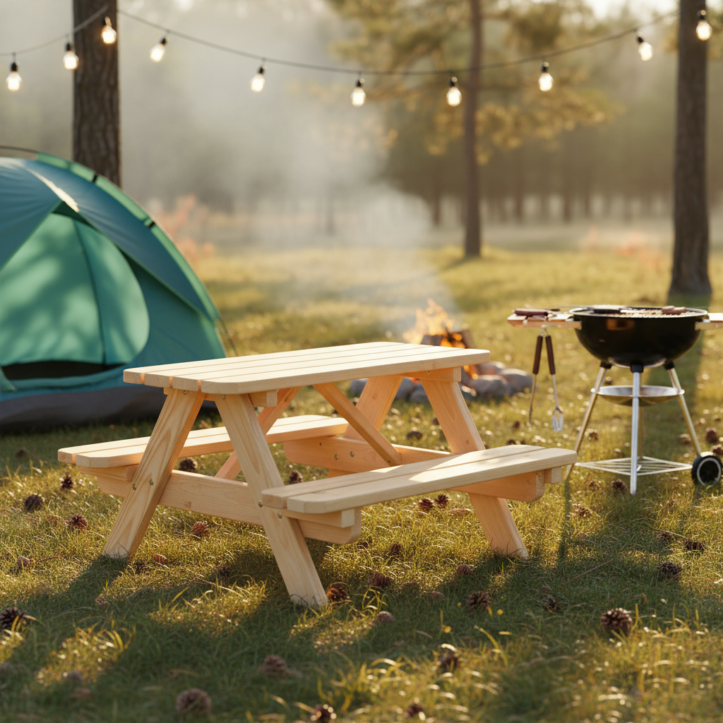 Kinderpicknicktafel Björn KING ® (90 cm.) - Natuur