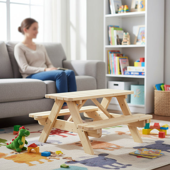 Kinderpicknicktafel Björn KING ® (90 cm.) - Natuur