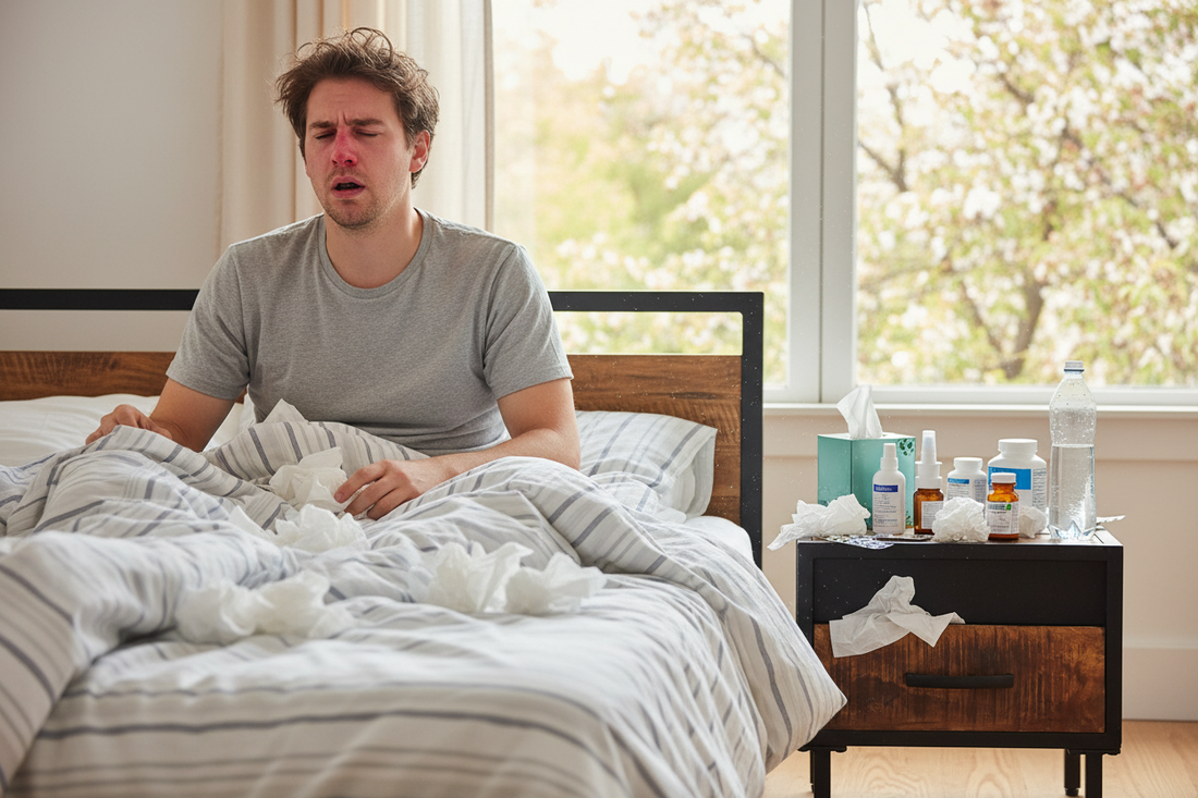 Blanke man lijdt aan hooikoorts