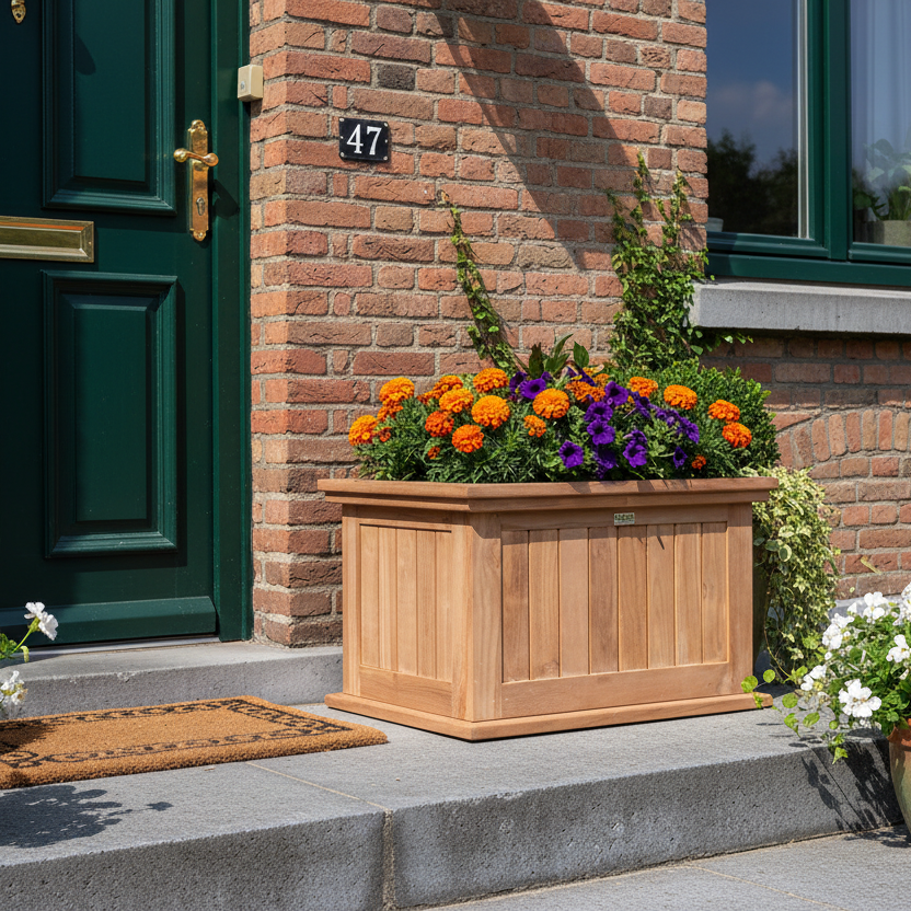 Bloembak Flores teak huisingang zomer