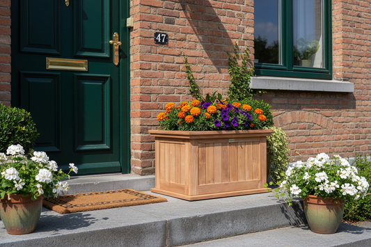 Bloembak Flores teak huisingang zomer