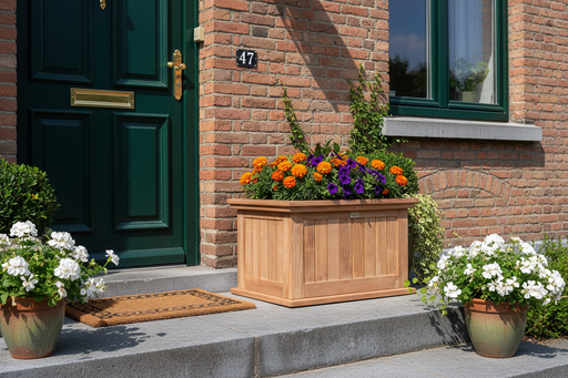 Bloembak Flores teak huisingang zomer