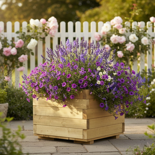 Bloembak in cottage garden