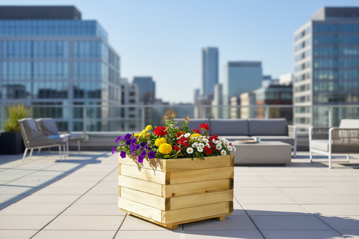 Bloembak op urban terrace