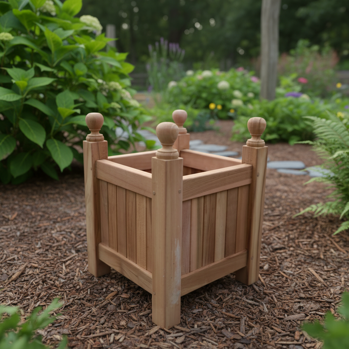 Tekora teak bloembakken set square – 3-delige plantenbakken in massief teak