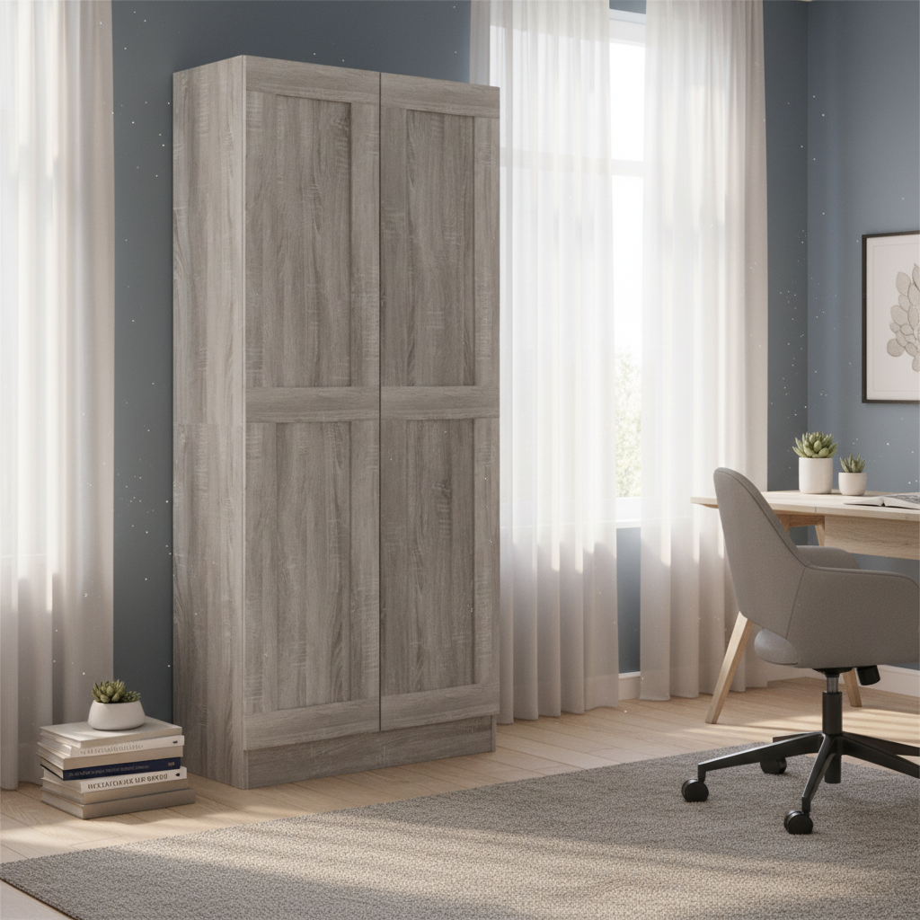 Boekenkast grijs sonoma 185.5cm in stijlvol thuiskantoor