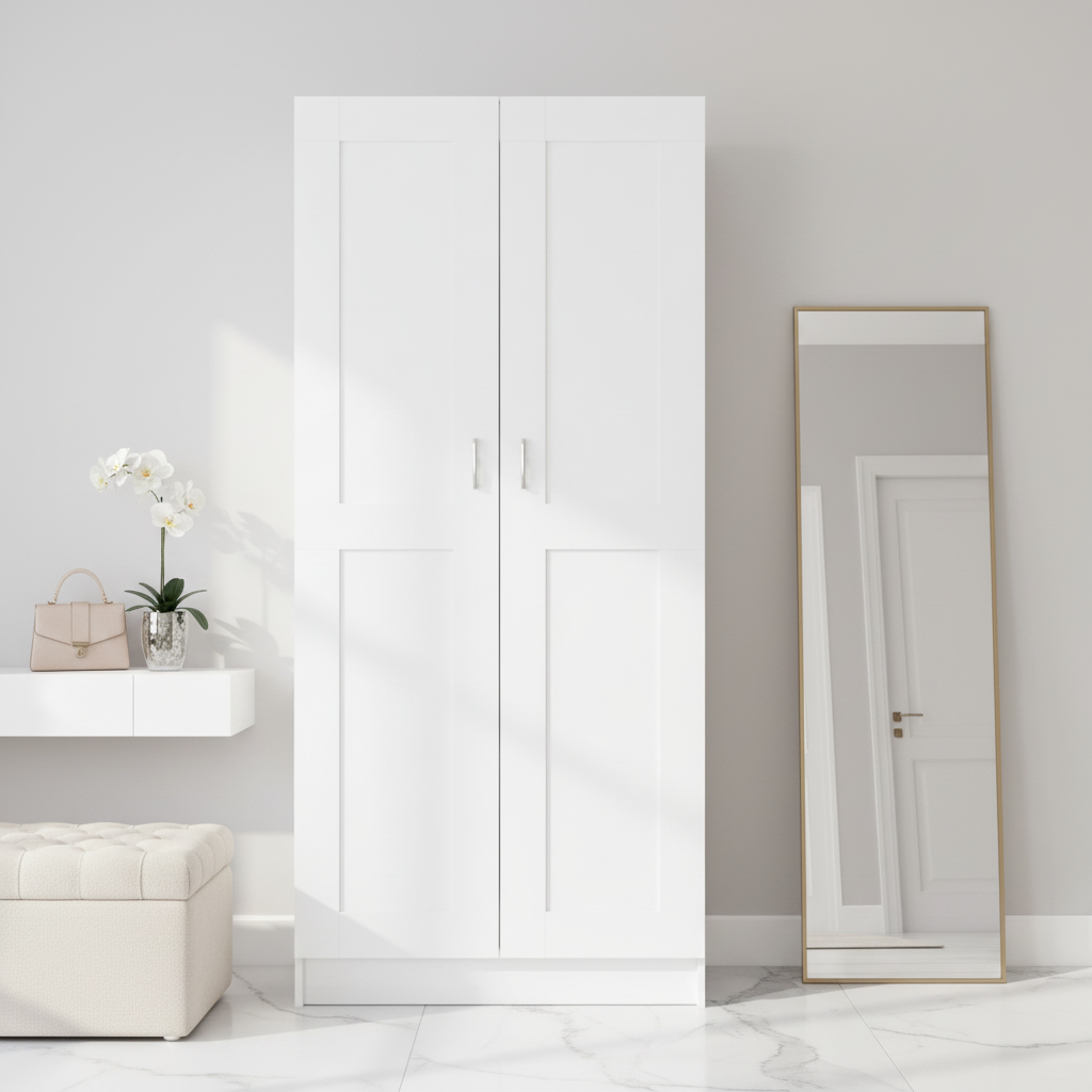 Boekenkast hoogglans wit 185.5cm in luxe kleedkamer