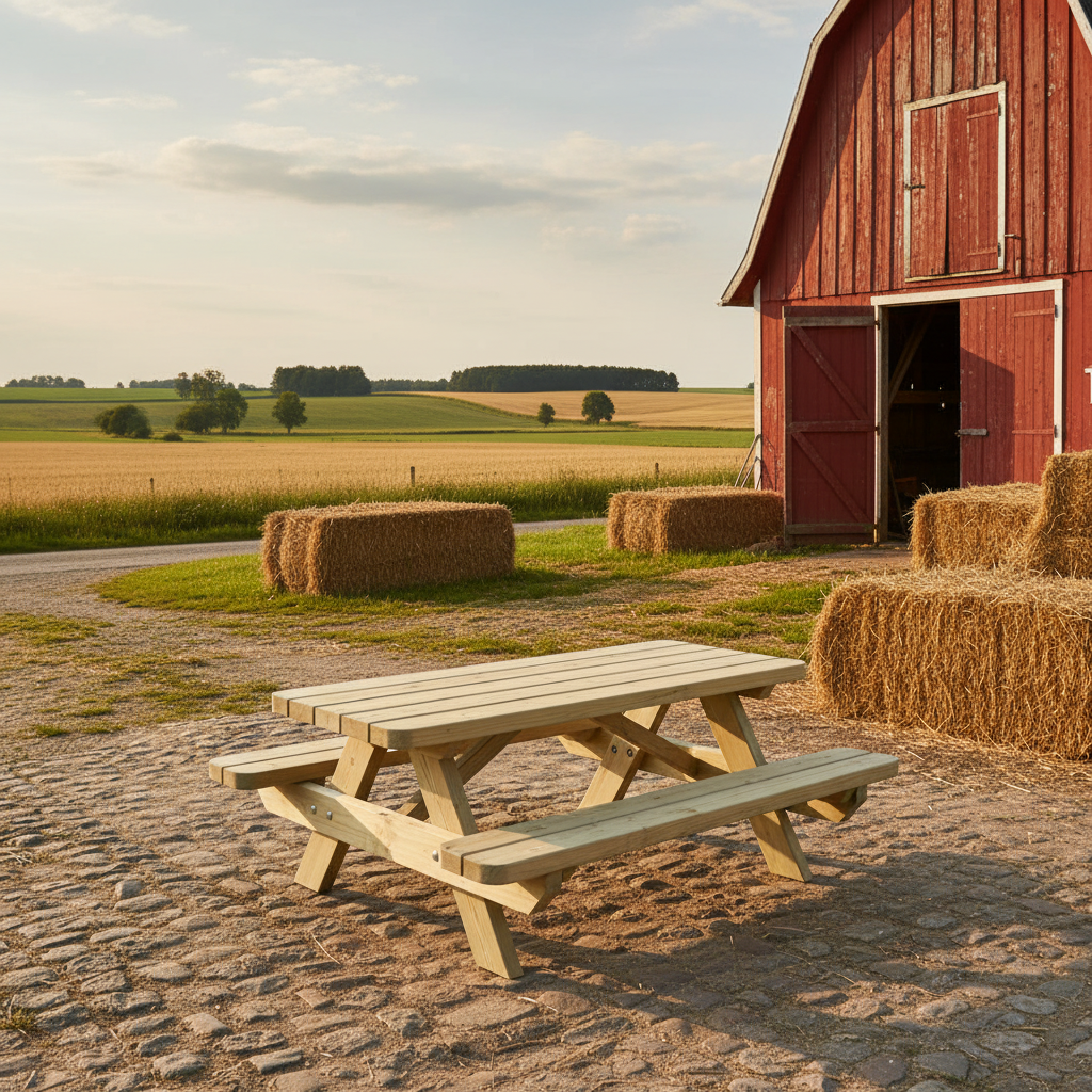 Boerderij kinderpicknicktafel