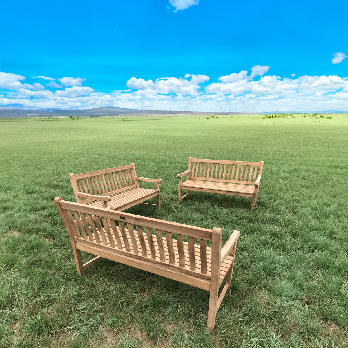 Banc de jardin en teck 150 cm | Bretagne | 4 cm d'épaisseur de jambe | Tekora