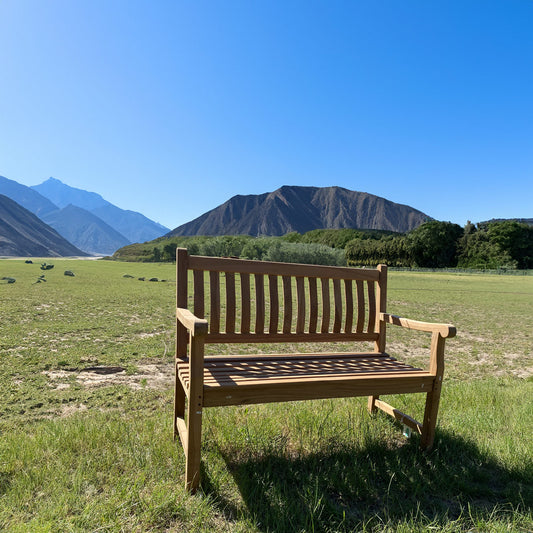 Banc de jardin en teck 120 cm | Dordogne | pieds 5 cm | Second choix