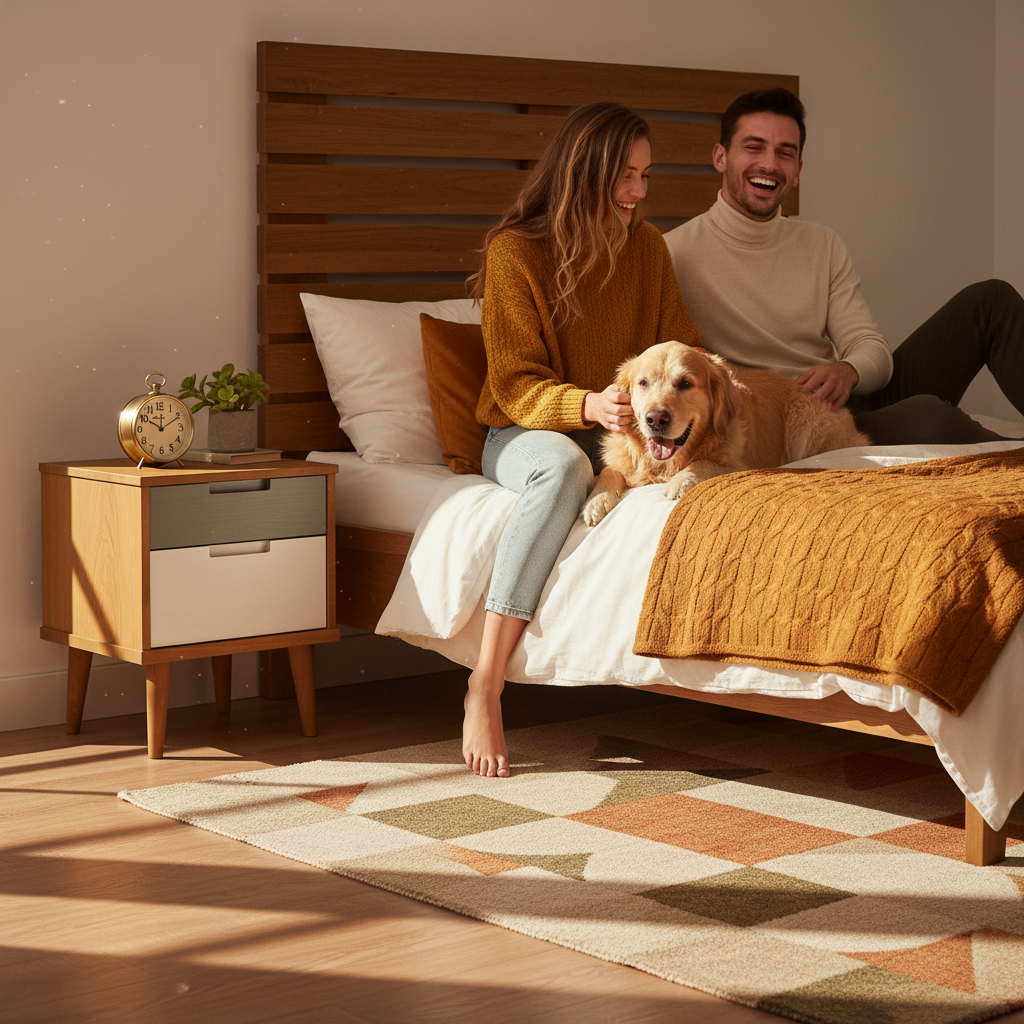 Bruin 1 - Retro met hond