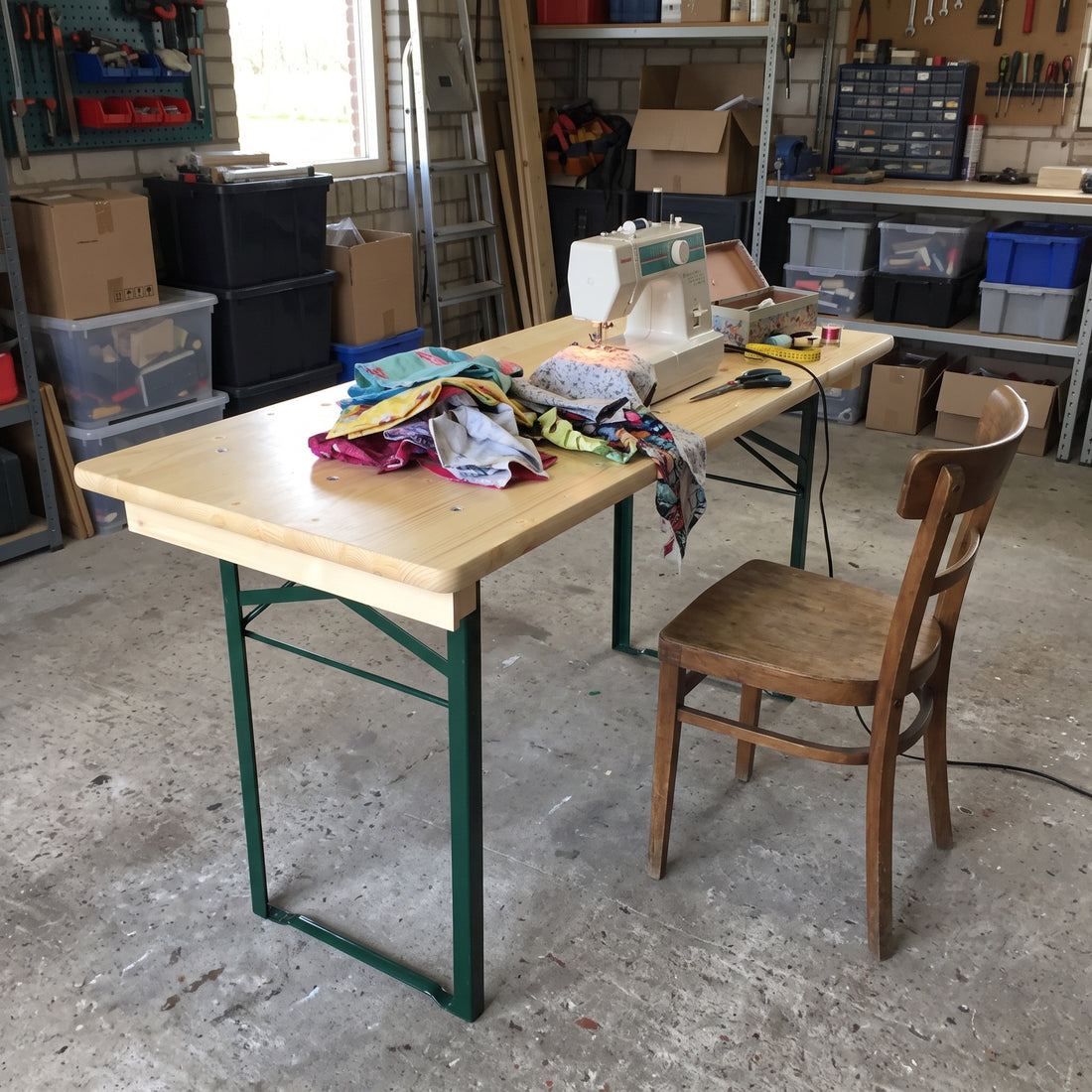 Opklapbare biertafel 110 x 60 cm KING als hobbytafel in de garage