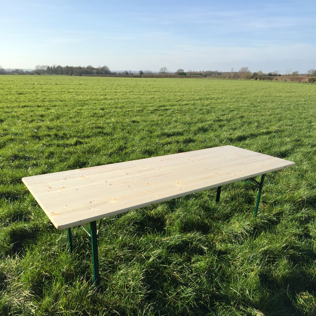 Biertafel 220 x 80 cm KING – op een grasveld (andere hoek)