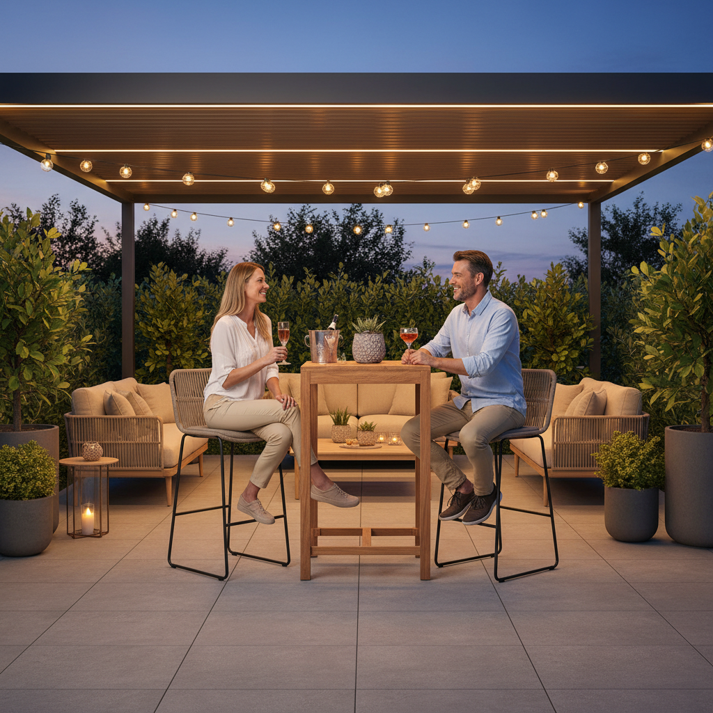 Buitenlounge onder pergola