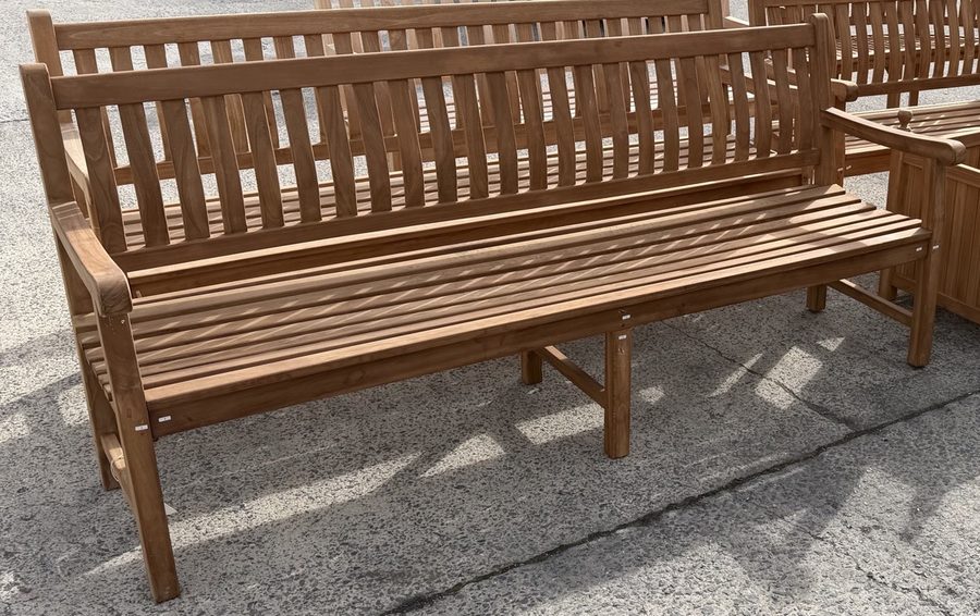 Teak tuinbank Dordogne 210 cm – gemonteerd toonmodel (tweede keuze)