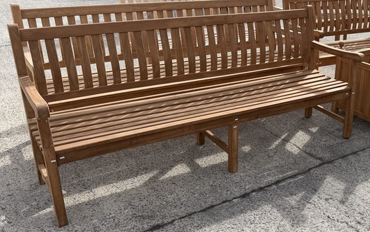 Teak tuinbank Dordogne 210 cm – gemonteerd toonmodel (tweede keuze)