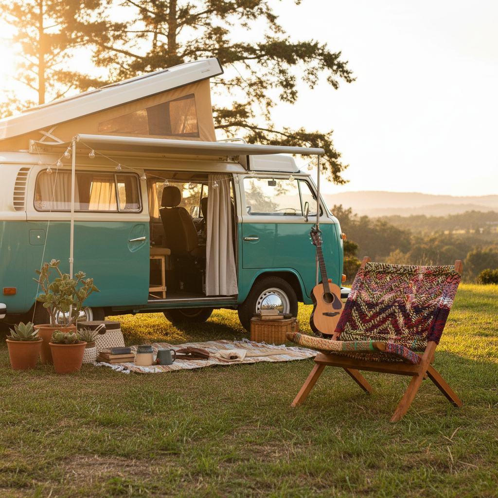 Camper setting zonder mensen