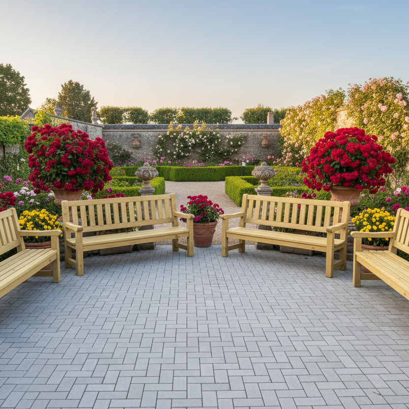 Charles tuinbank six-pack - halve cirkel