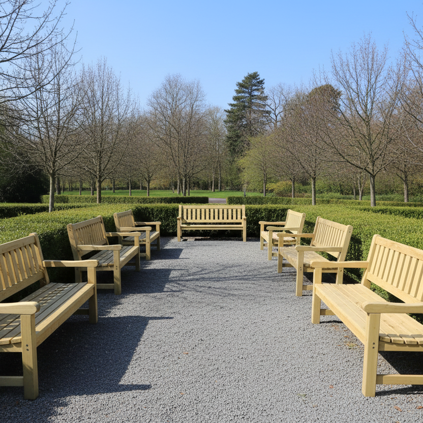 Charles tuinbank six-pack - langs tuinpad