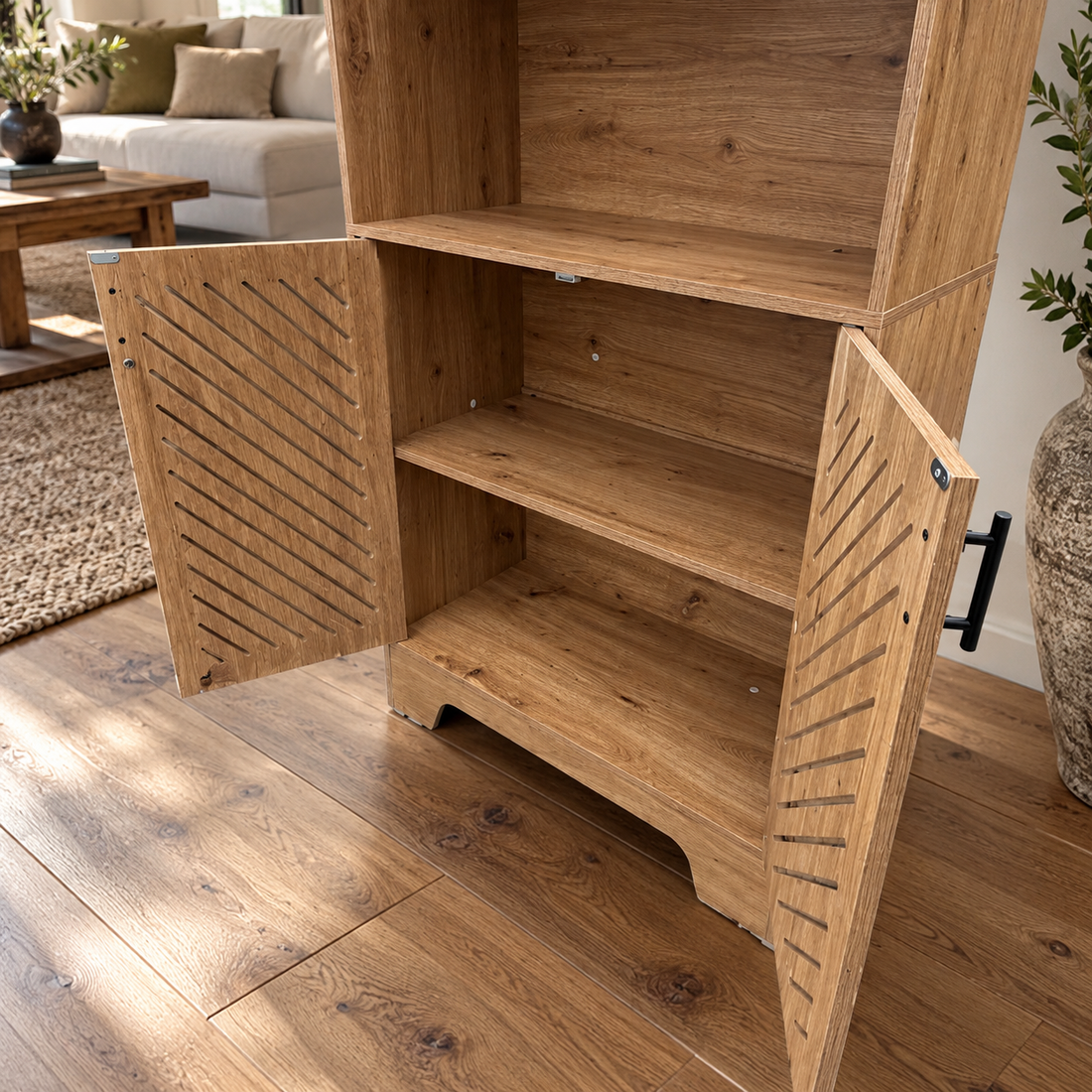 Mason – Rustic Kitchen Cabinet with Charging Station 180cm