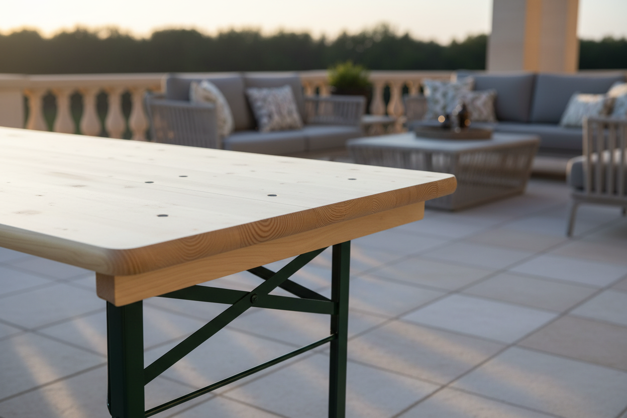 Close-up biertafel luxe terras